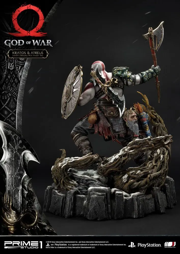 God of War (2018) Kratos &amp; Atreus szobor figura 72 cm termékfotó