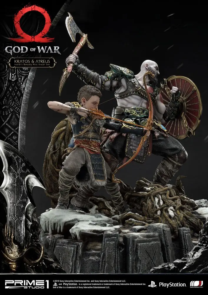 God of War (2018) Kratos &amp; Atreus szobor figura 72 cm termékfotó