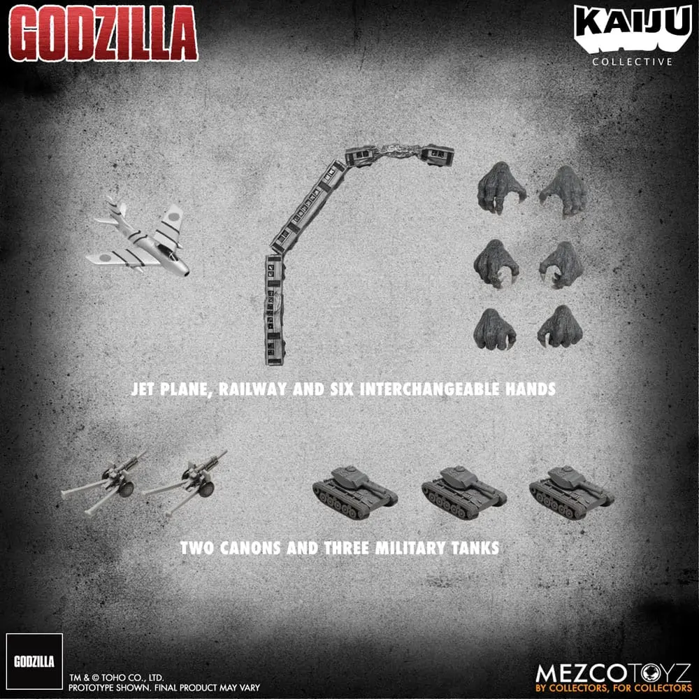 Godzilla (1954) Kaiju Collective Action Figure Godzilla - Black & White Edition 20 cm termékfotó