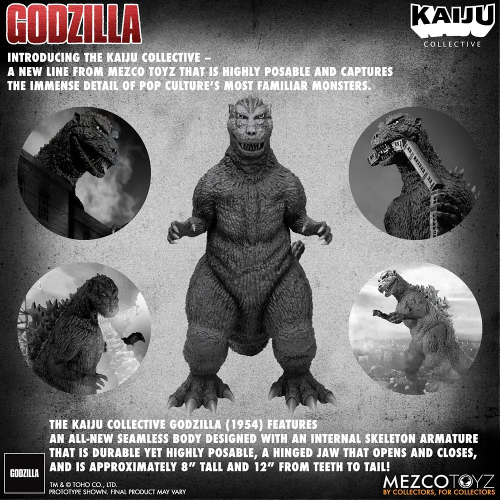 Godzilla (1954) Kaiju Collective Action Figure Godzilla - Black & White Edition 20 cm termékfotó