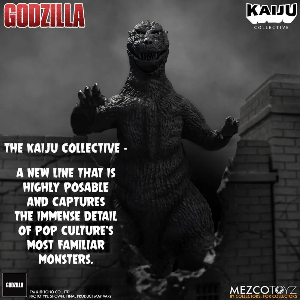 Godzilla (1954) Kaiju Collective Action Figure Godzilla - Black & White Edition 20 cm termékfotó