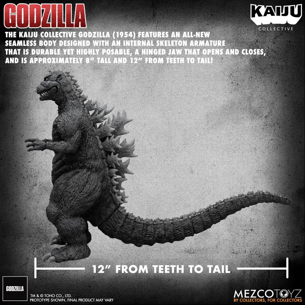 Godzilla (1954) Kaiju Collective Action Figure Godzilla - Black & White Edition 20 cm termékfotó