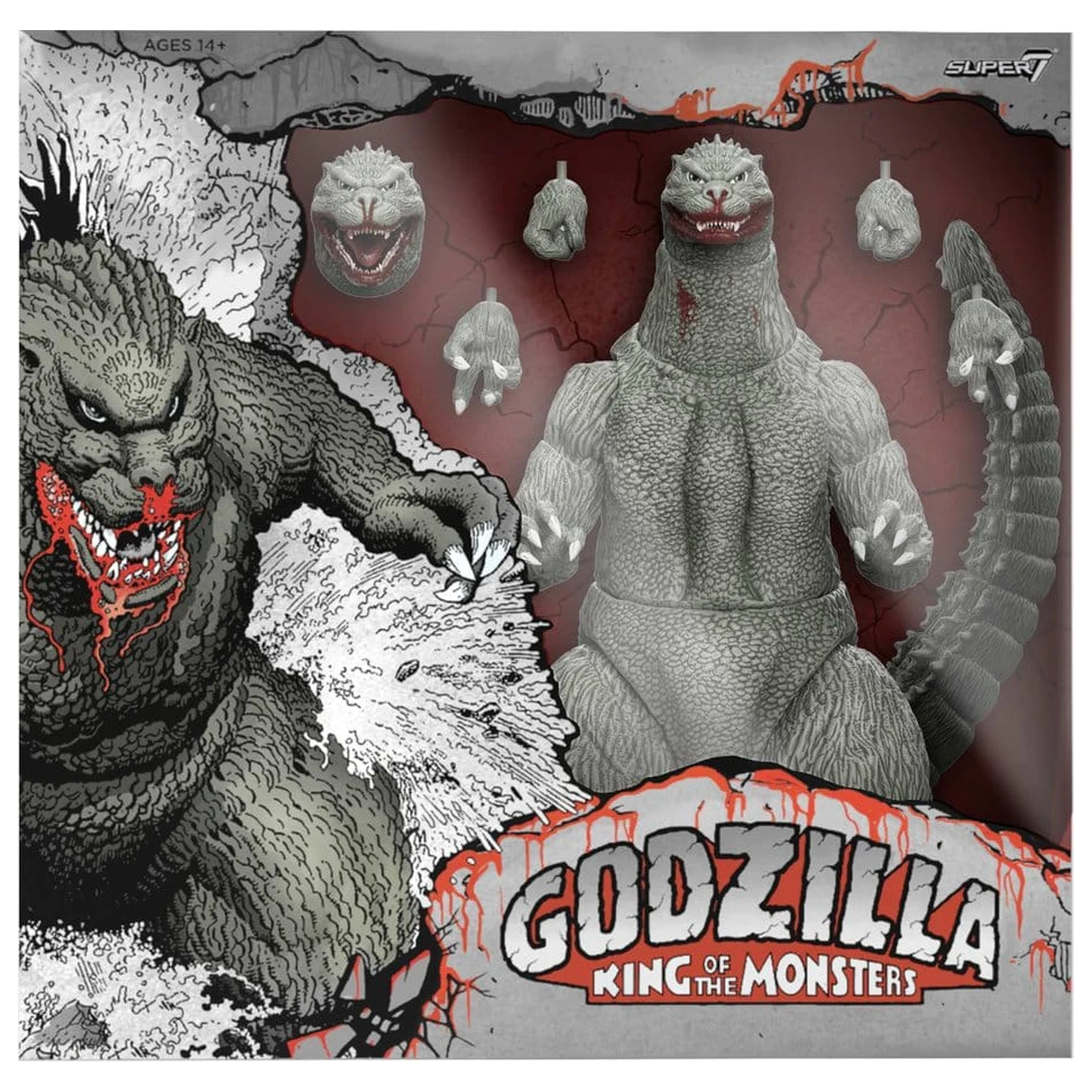 Godzilla (1989) Toho Ultimates akciófigura - Godzilla (Greyscale Comic Book - Thirsty for Blood) 24 cm termékfotó