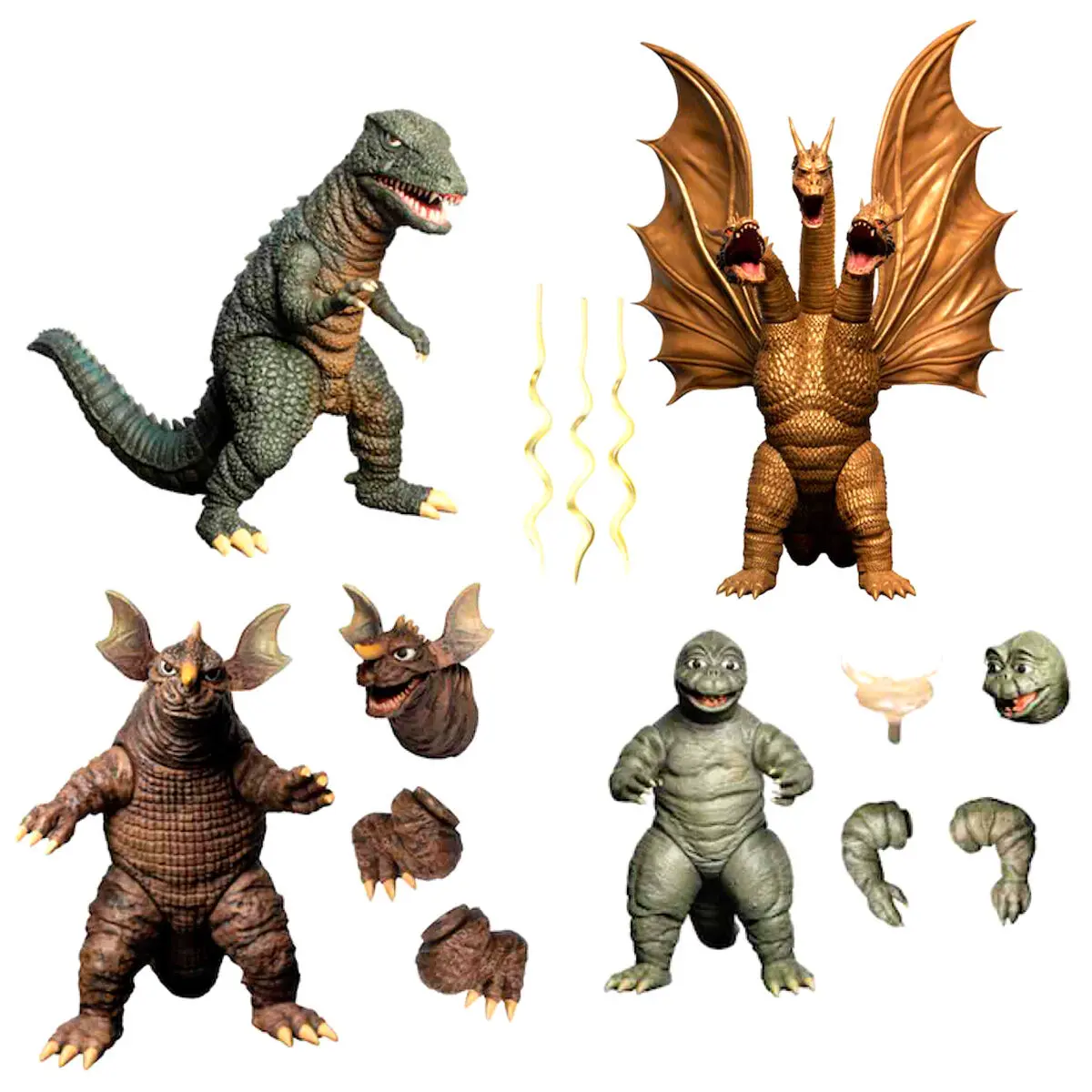 Godzilla: Destroy All Monsters 5 Points XL Godzilla 1968 4db-os figura csomag termékfotó