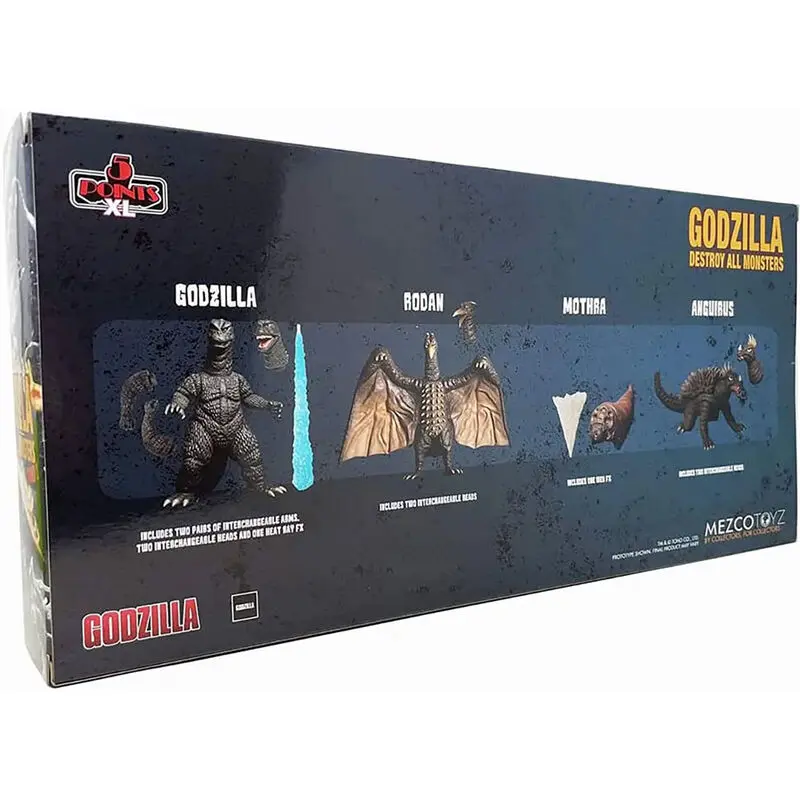 Godzilla: Destroy All Monsters 5 Points XL Godzilla 1968 4db-os figura csomag termékfotó