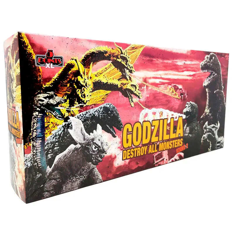 Godzilla: Destroy All Monsters 5 Points XL Godzilla 1968 4db-os figura csomag termékfotó