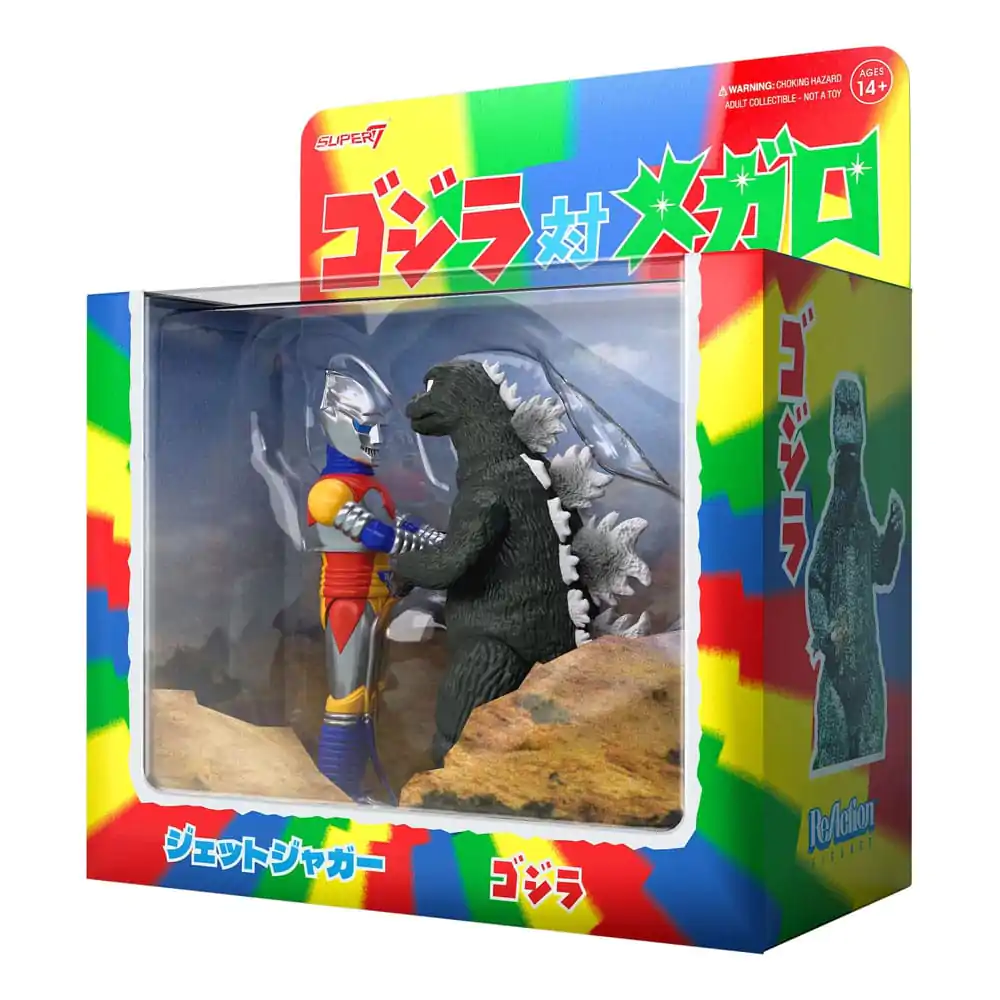 Godzilla Toho ReAction Godzilla &amp; Jet Jaguar shaking Hands 2 db-os akciófigura csomag 10 cm termékfotó