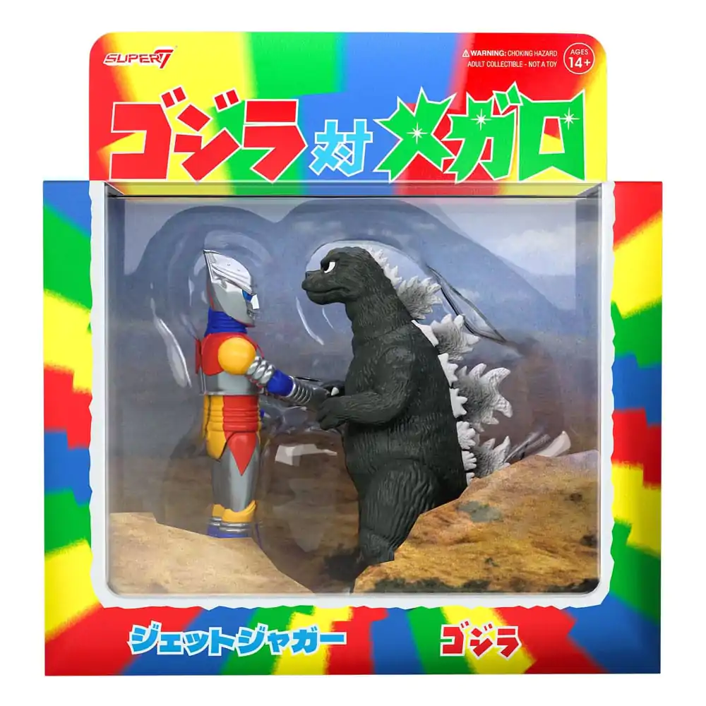 Godzilla Toho ReAction Godzilla &amp; Jet Jaguar shaking Hands 2 db-os akciófigura csomag 10 cm termékfotó