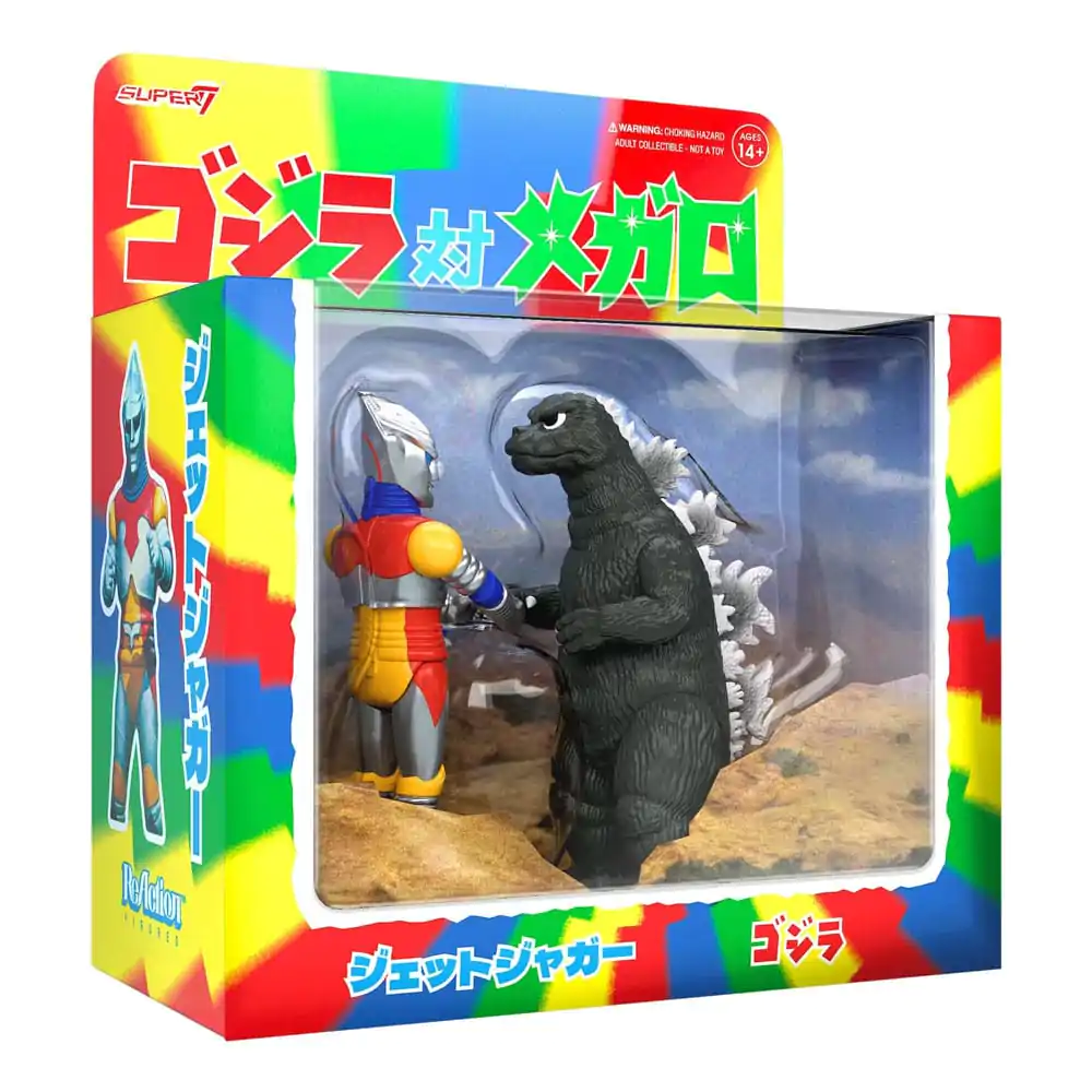 Godzilla Toho ReAction Godzilla &amp; Jet Jaguar shaking Hands 2 db-os akciófigura csomag 10 cm termékfotó