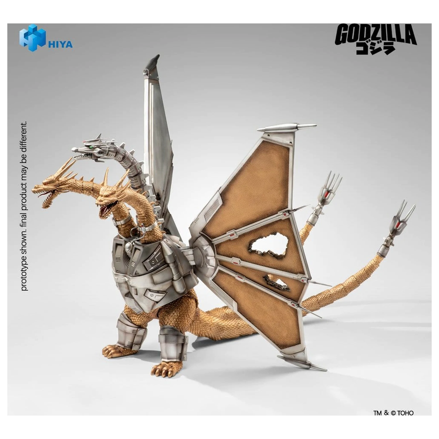Godzilla vs. King Ghidorah Exquisite Basic akciófigura Battle Damaged Mecha King Ghidorah 33 cm termékfotó