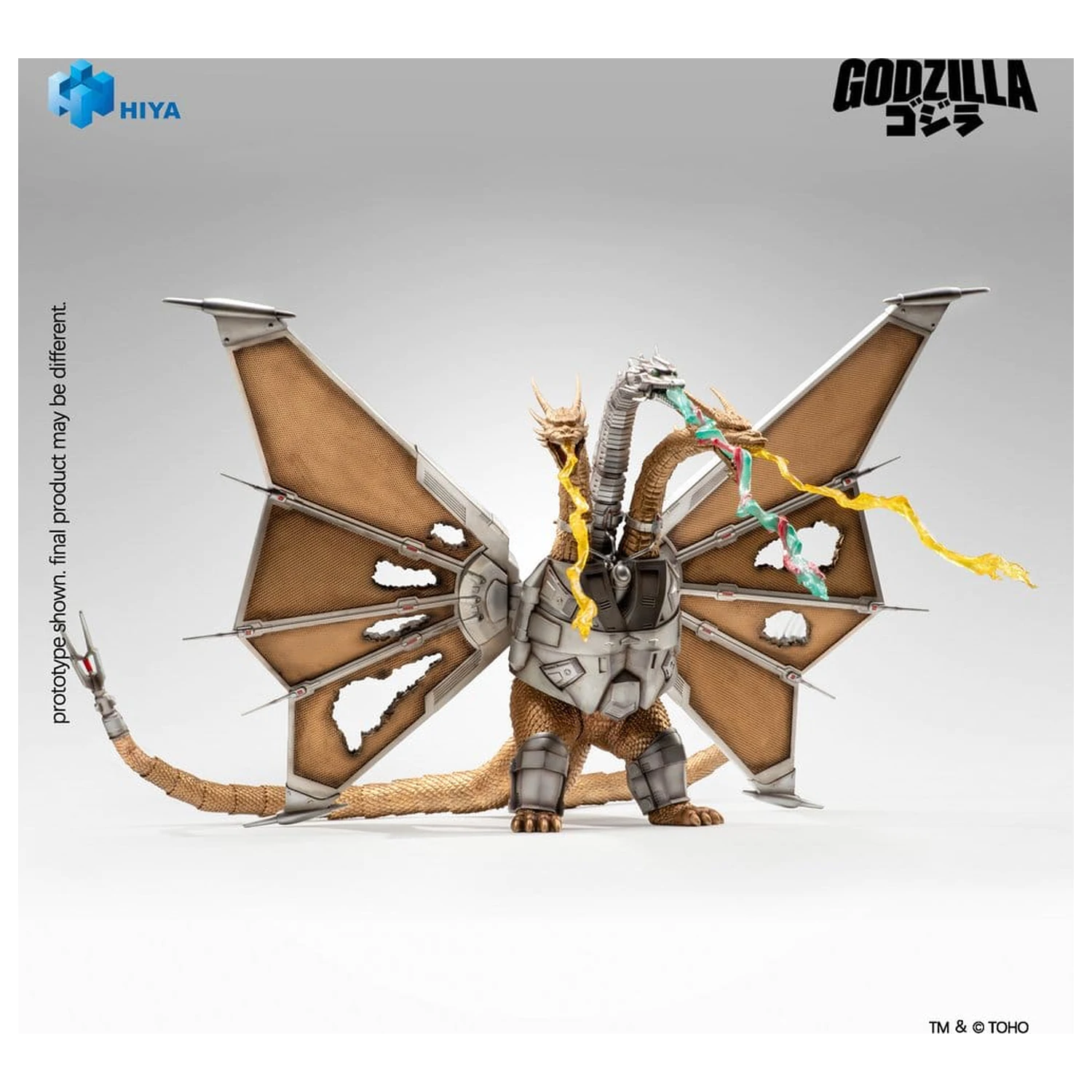 Godzilla vs. King Ghidorah Exquisite Basic akciófigura Battle Damaged Mecha King Ghidorah 33 cm termékfotó