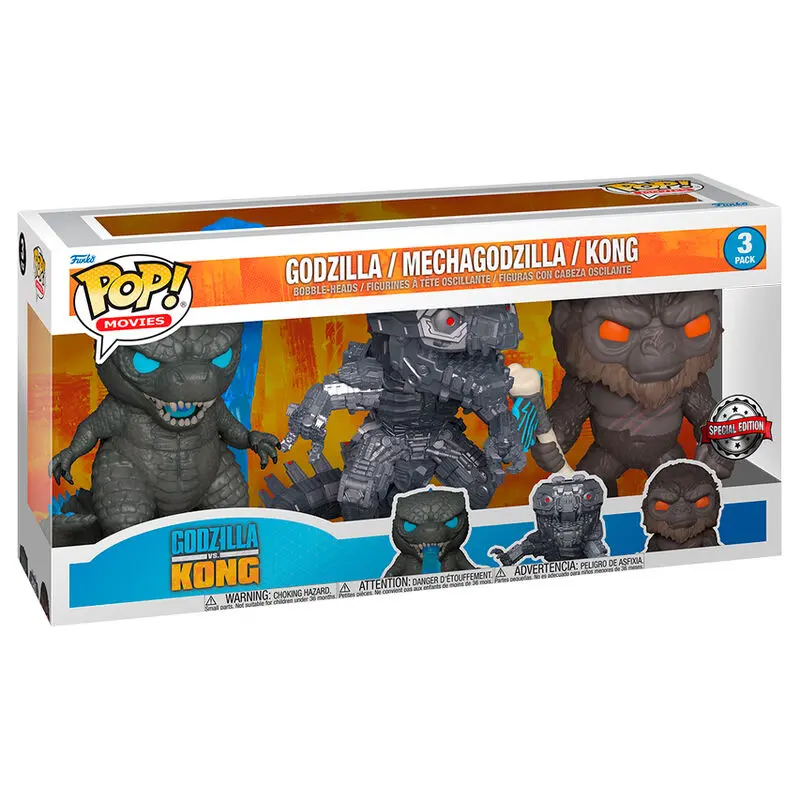 Godzilla vs Kong Pop! Vinyl - 3 Pack with MechaGodzilla Funko POP 3 db-os figura csomag termékfotó