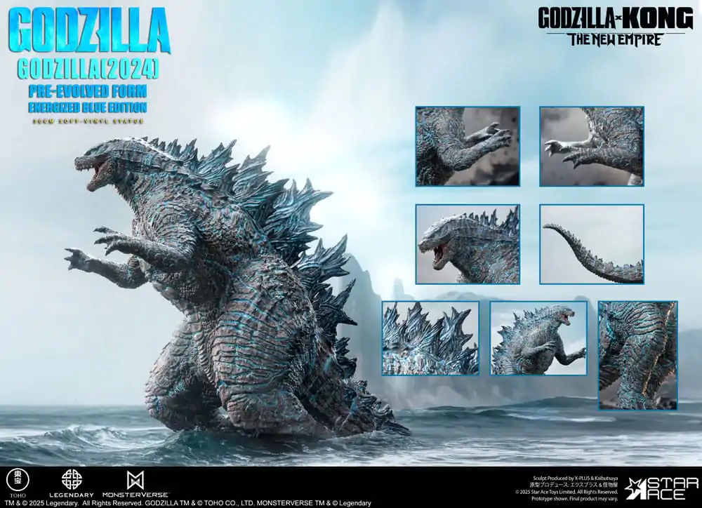 Godzilla vs. Kong: The New Empire Soft Vinyl Godzilla (2024) Evolved Blue Edition szobor figura 28 cm  termékfotó