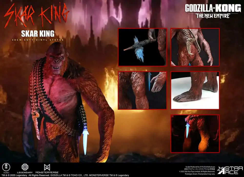 Godzilla vs. Kong: The New Empire Soft Vinyl Skar King Unleash the Titan szobor figura 30 cm  termékfotó
