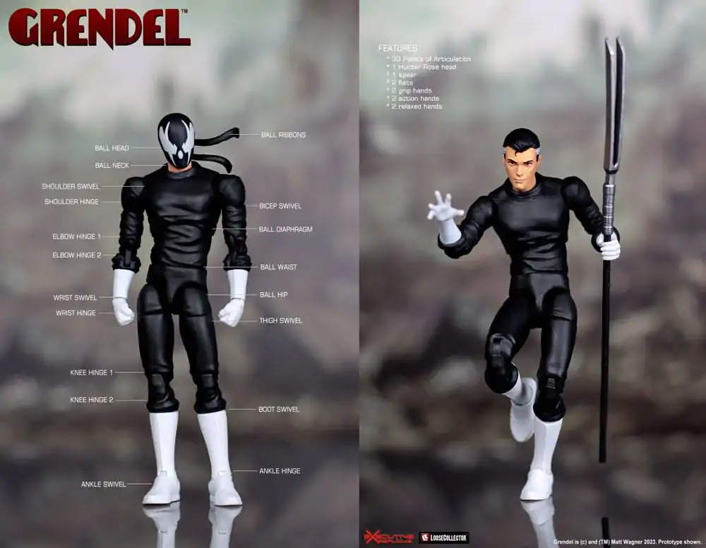 Grendel by Matt Wagner 1/12 Grendel (Hunter Rose) akciófigura 15 cm termékfotó