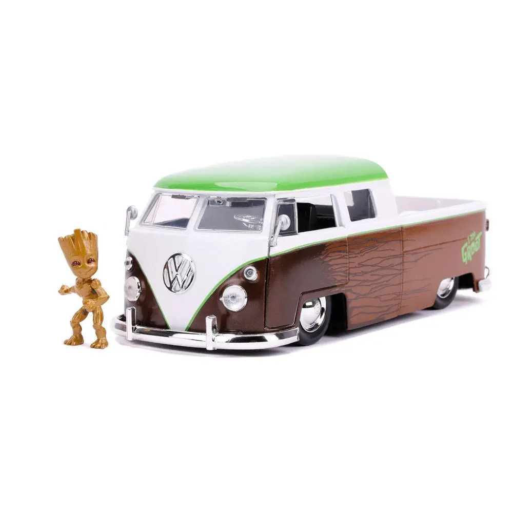 Guardians of the Galaxy Hollywood Rides Diecast Model 1/24 1962 Volkswagen Bus és figura termékfotó