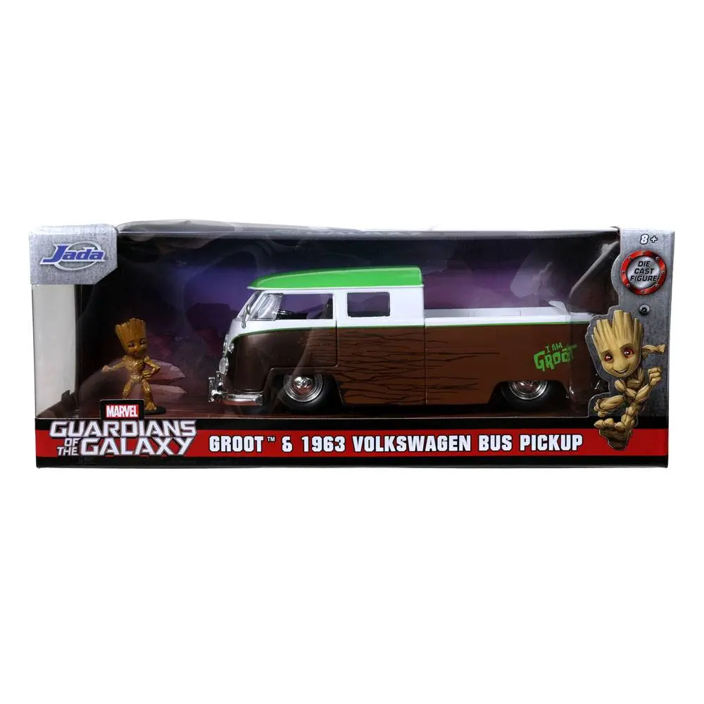Guardians of the Galaxy Hollywood Rides Diecast Model 1/24 1962 Volkswagen Bus és figura termékfotó