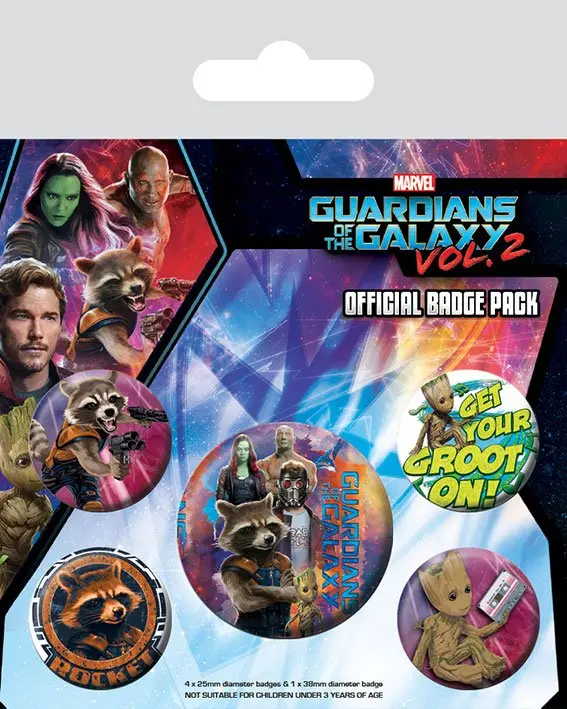 Guardians of the Galaxy Vol. 2 Rocket &amp; Groot kitűző csomag (5 darab) termékfotó