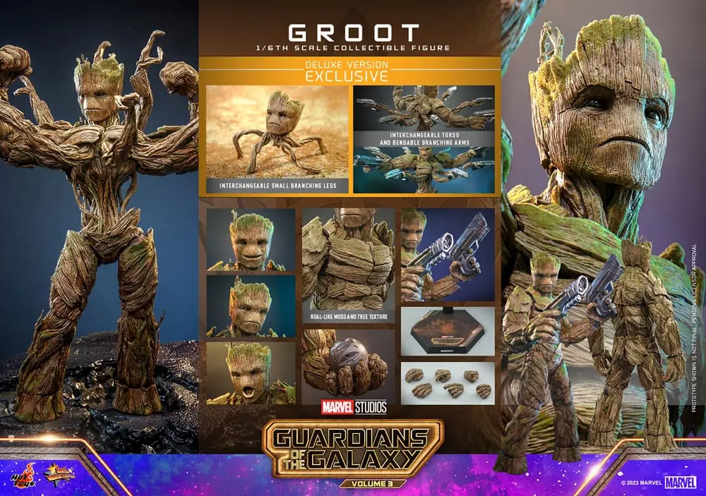 Guardians of the Galaxy Vol. 3 Movie Masterpiece 1/6 Groot (Deluxe Version) akciófigura 32 cm termékfotó