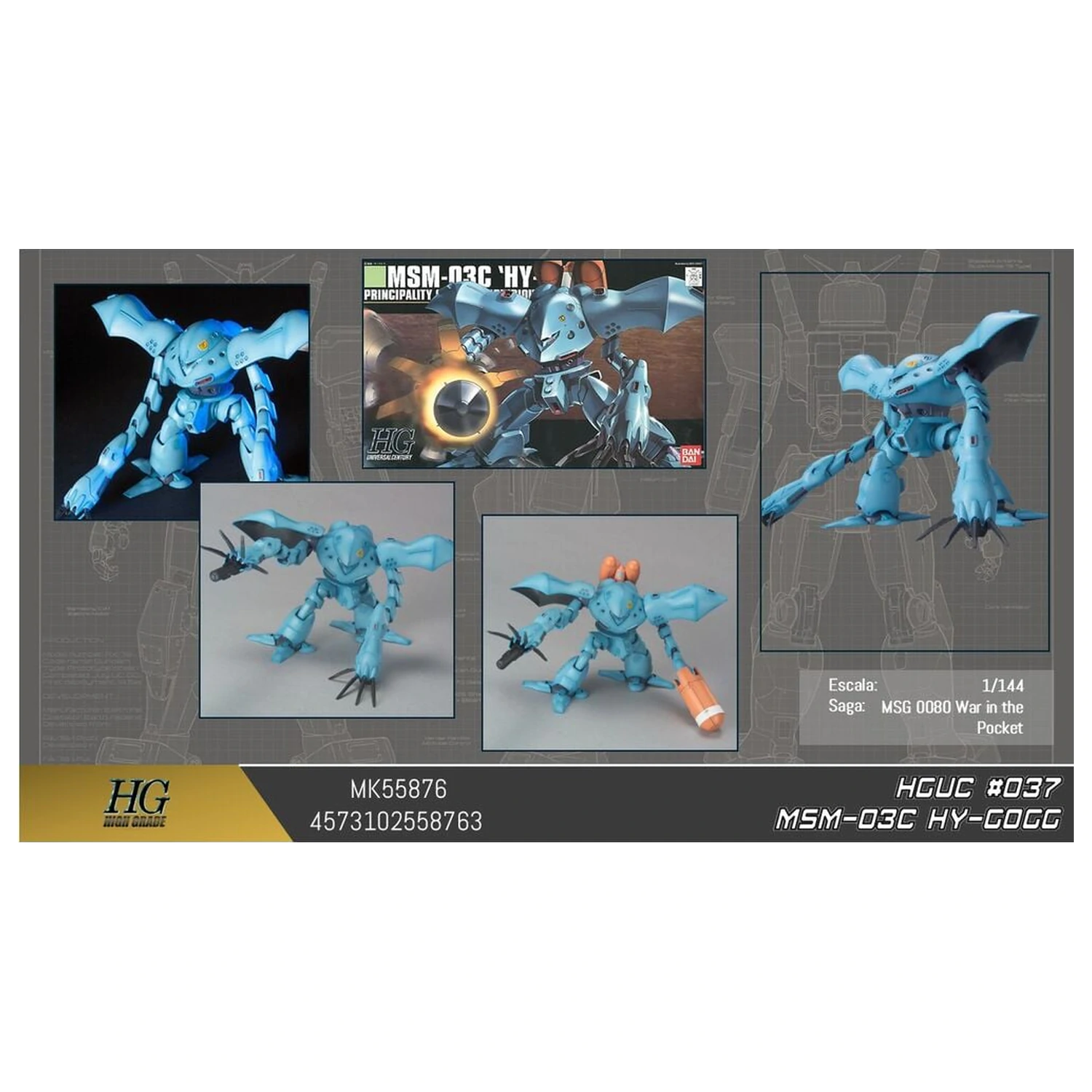 Gundam 0080 War in the Pocket MSM-03C Hi-Gogg Mobile Suit modell készlet HGUC 1/144 termékfotó