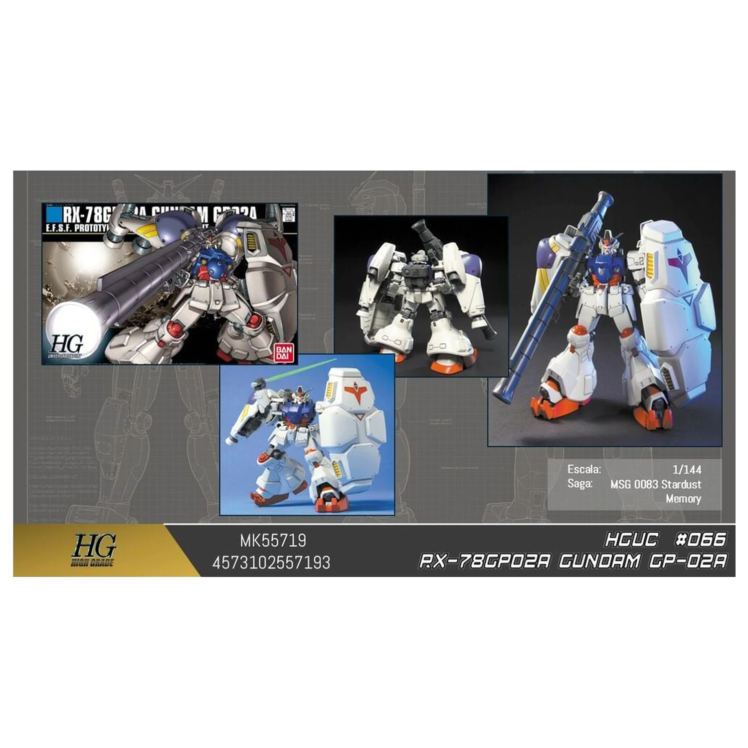 Gundam 0083 Stardust Memory RX-78GP02A Gundam Physalis Mobile Suit modell készlet HGUC 1/144 termékfotó