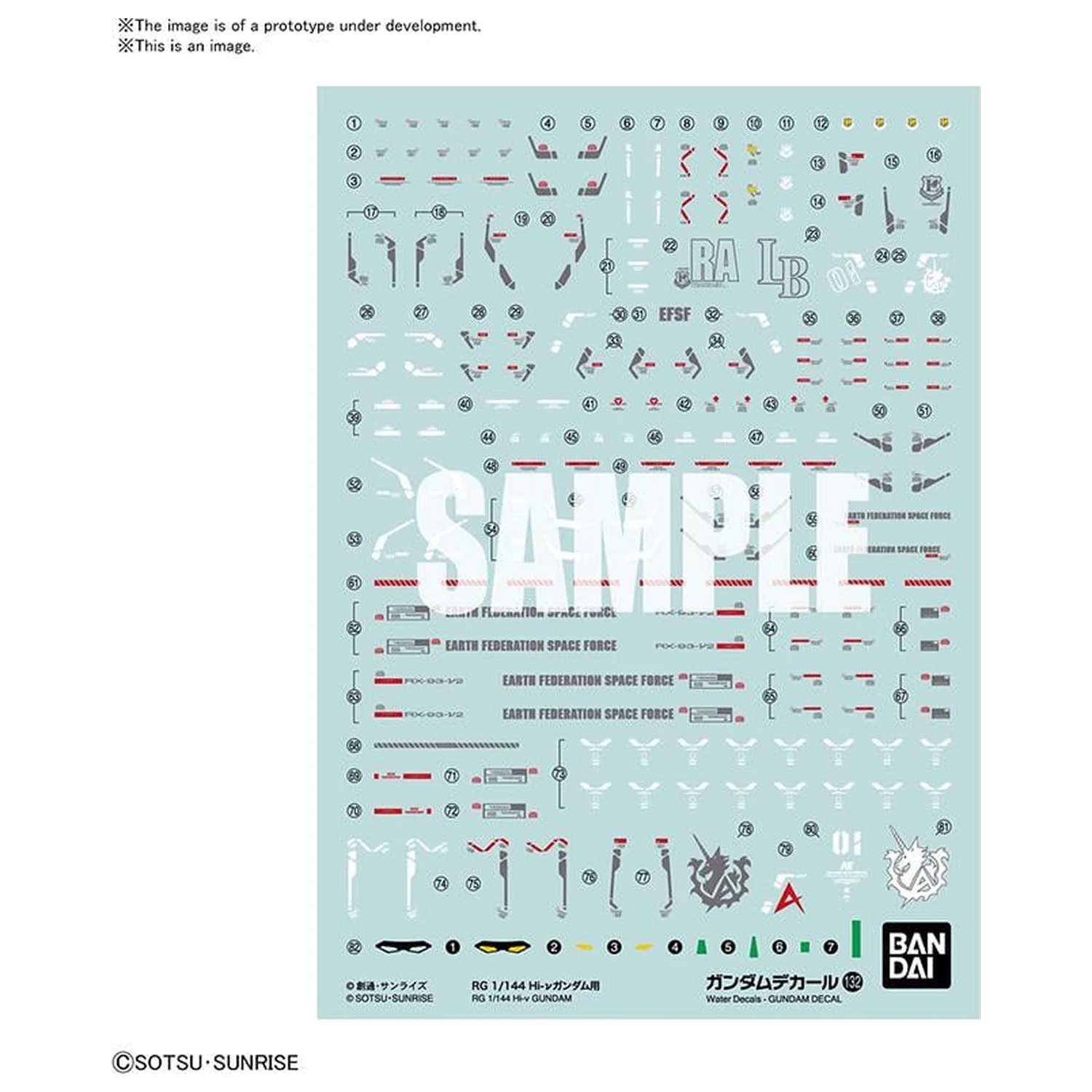 Gundam Decal 132 RG 1/144 Hi-v Gundam modell készlet kiegészítő termékfotó