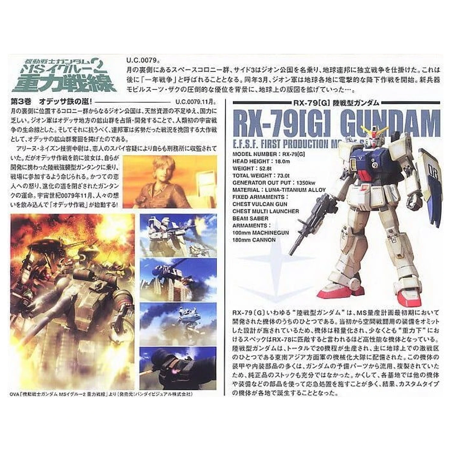 Gundam HGUC 1/144 RX-79(G) Gundam The Ground War Set  termékfotó