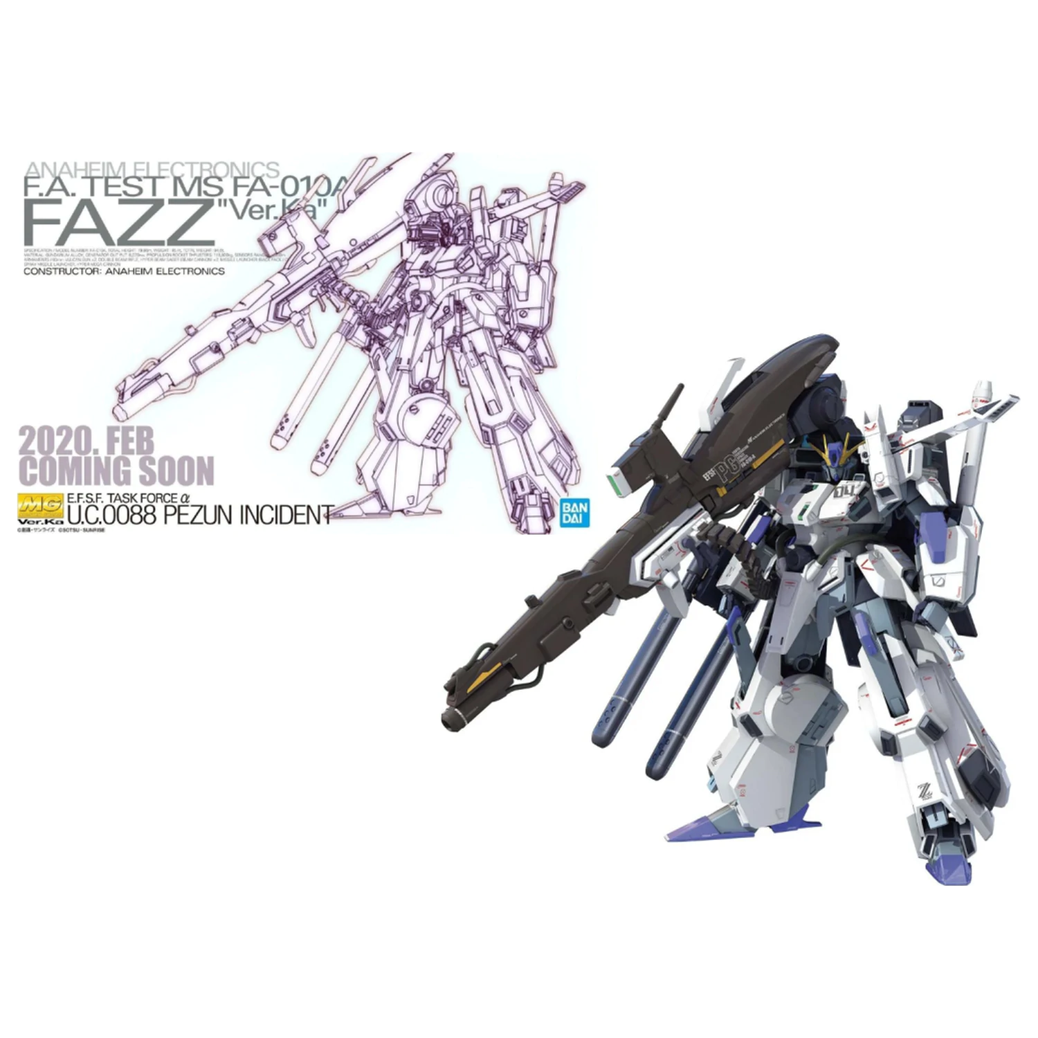 Gundam MG 1/100 FAZZ Ver.Ka FA-010 modell készlet termékfotó
