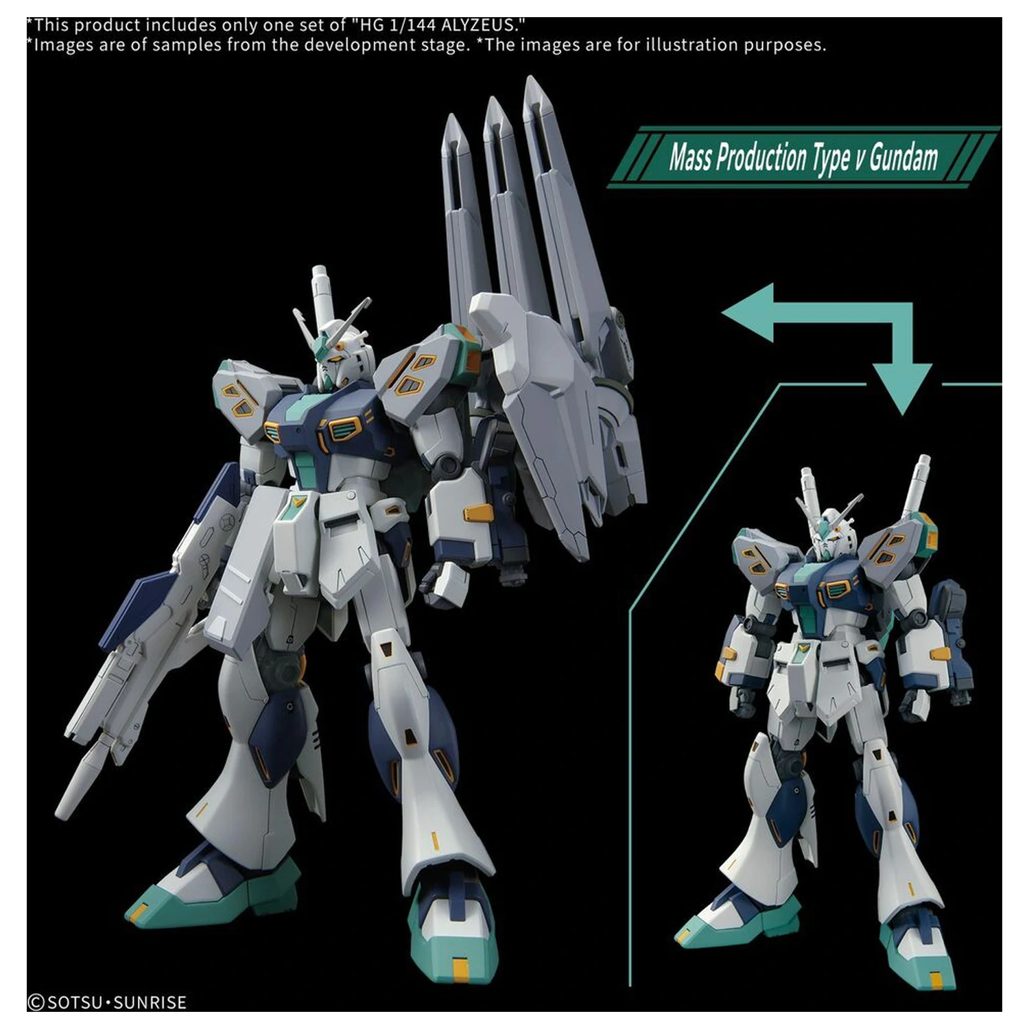 Gundam MSG: Hathaway: The Sorcery of Nymph Circe HG 1/144 Alyzeus modell készlet 25cm termékfotó