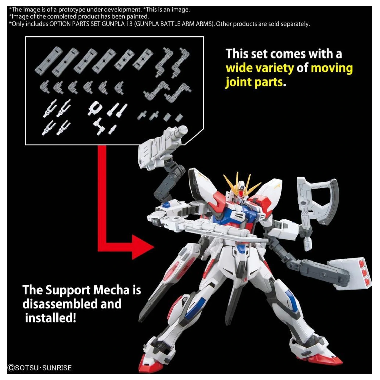 GUNDAM Option Parts csomag Gunpla 13 (Gunpla Battle Arm Arms) modell készlet kiegészítő csomag termékfotó