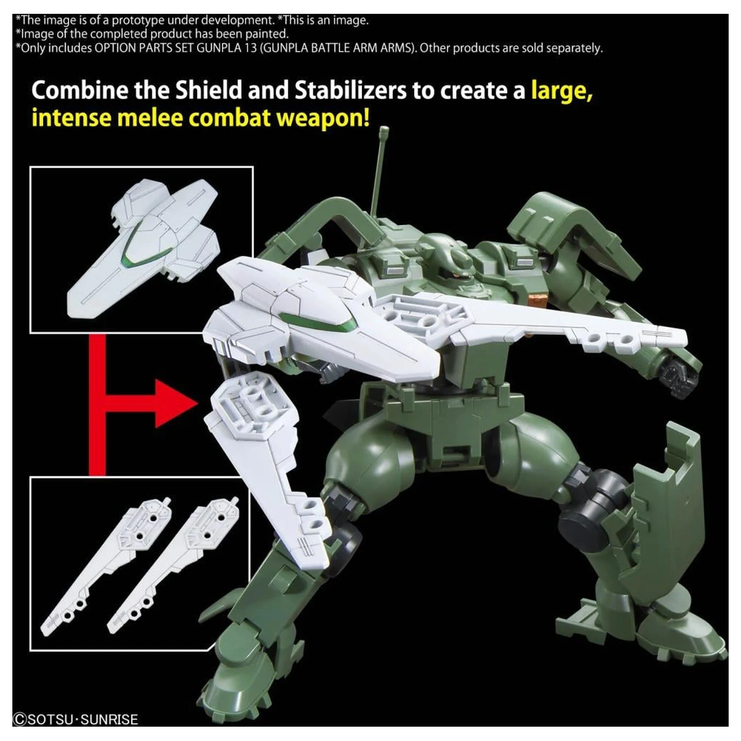 GUNDAM Option Parts csomag Gunpla 13 (Gunpla Battle Arm Arms) modell készlet kiegészítő csomag termékfotó