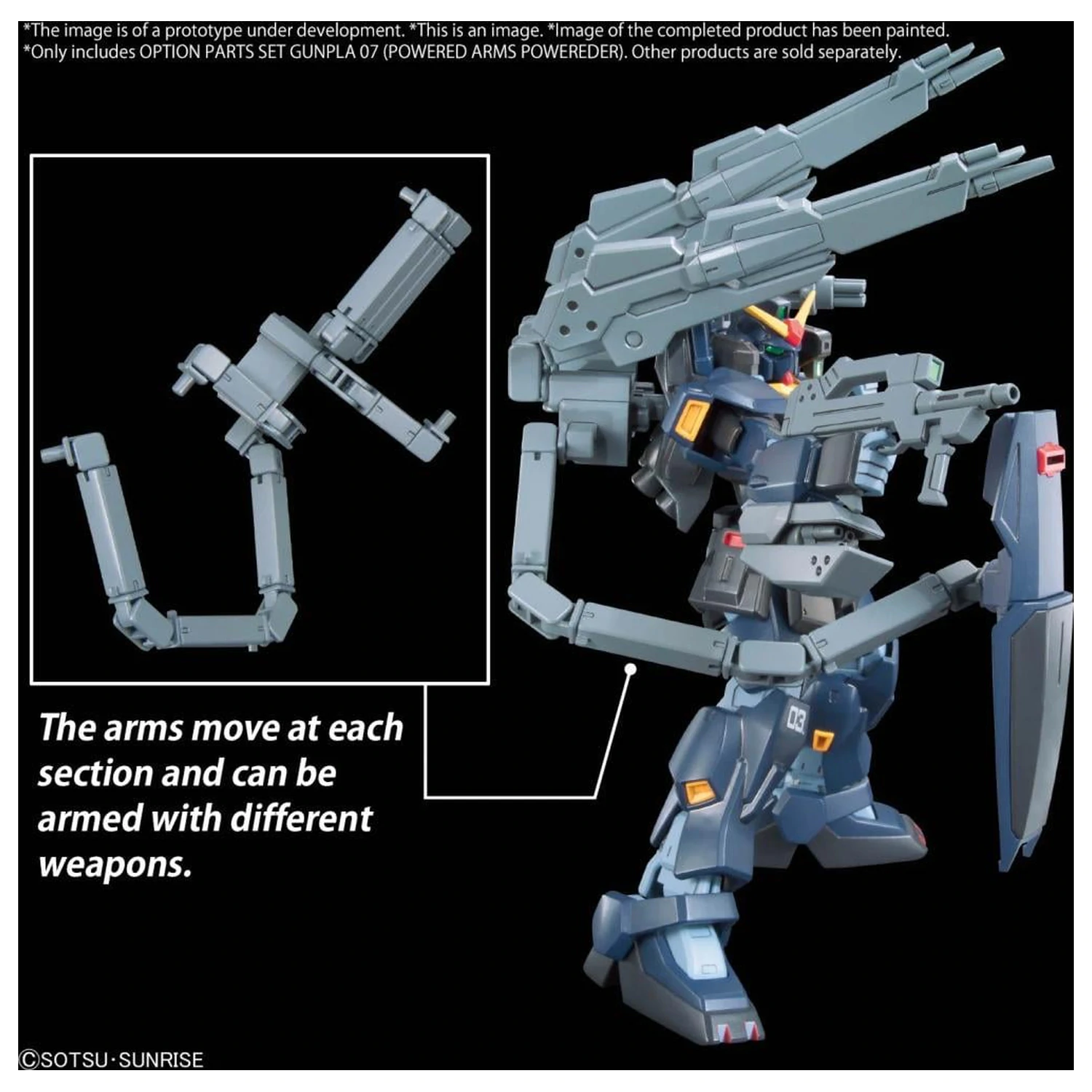 Gundam Option Parts Gunpla 07 (Powered Arms Powereder) modell készlet kiegészítő csomag termékfotó