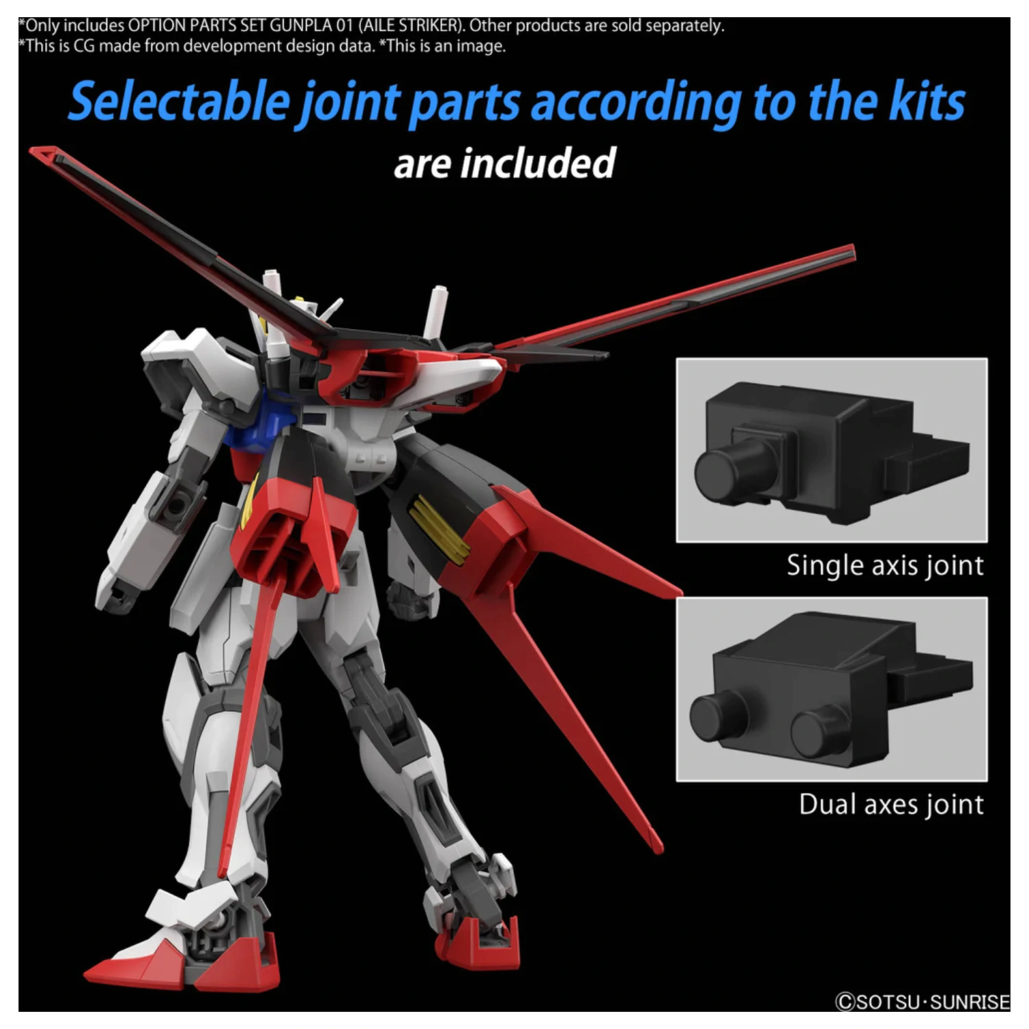 GUNDAM Option Parts Set Gunpla 01 (Aile Striker) modell készlet kiegészítő csomag termékfotó