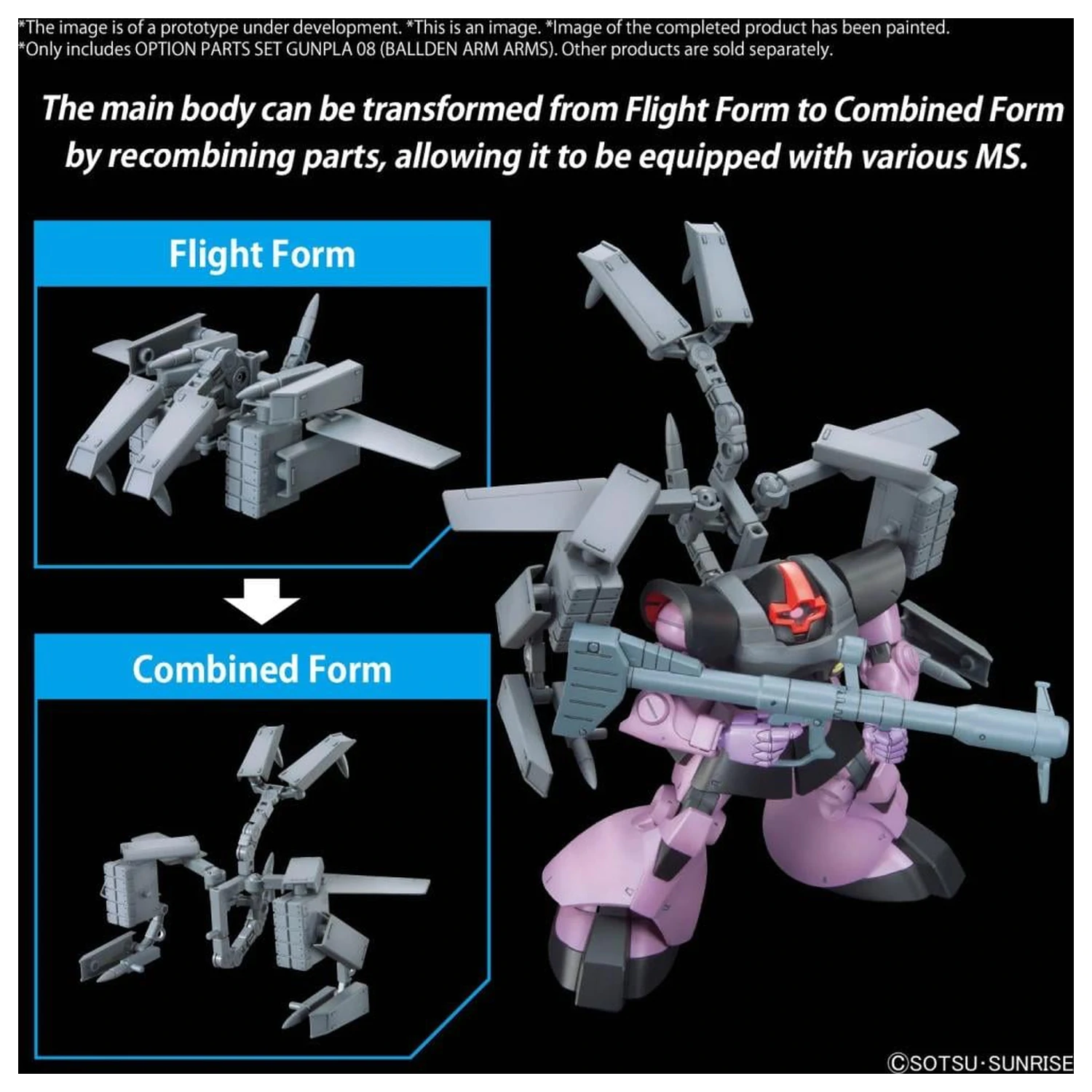 GUNDAM Option Parts Set Gunpla 08 (Ballden Arm Arms) modell készlet kiegészítő termékfotó