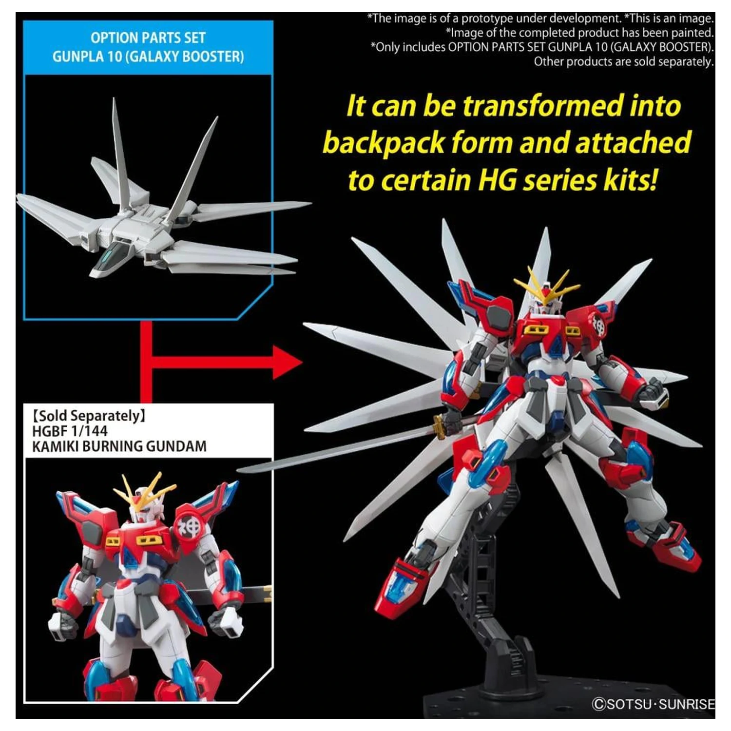 Gundam Option Parts Set Gunpla 10 (Galaxy Booster) modell készlet kiegészítő termékfotó