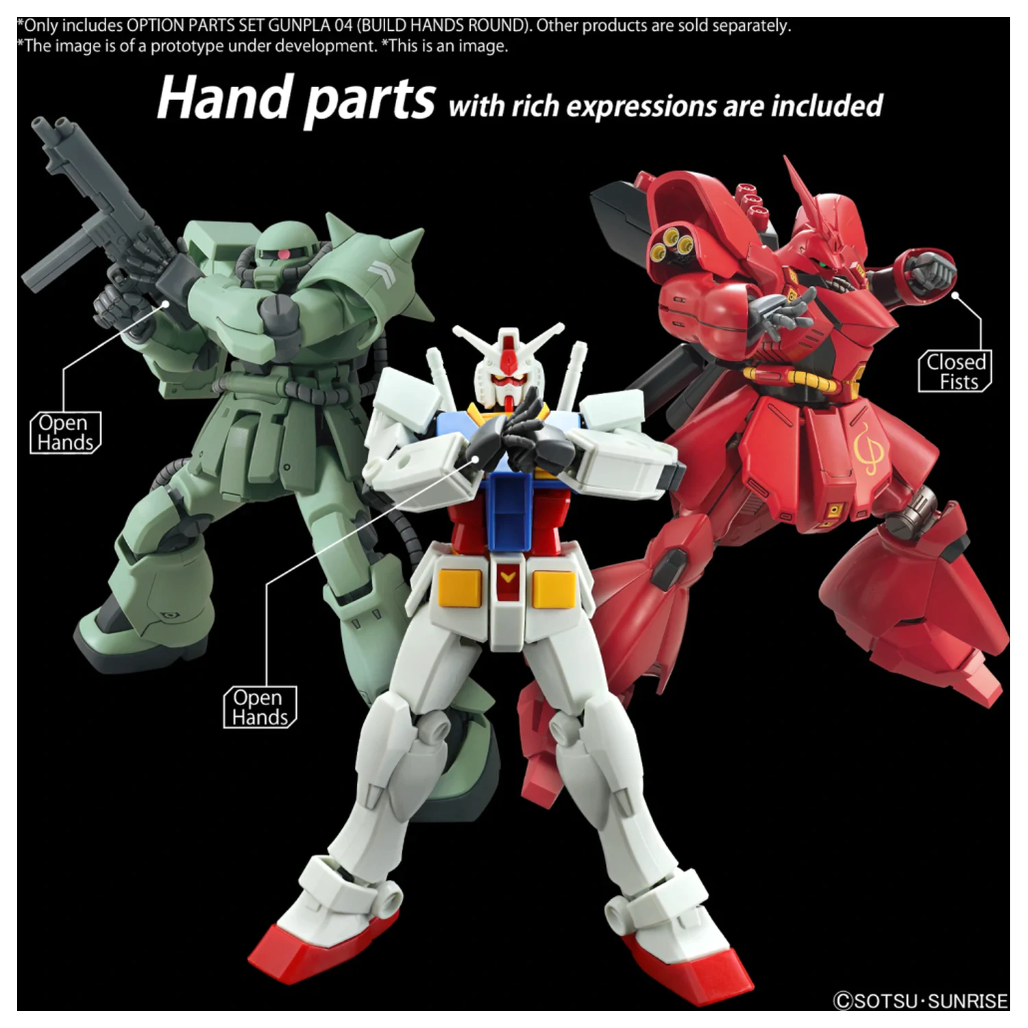 GUNDAM Option Parts Set Gunpla 4 (Build Hands Round) modell készlet kiegészítő termékfotó