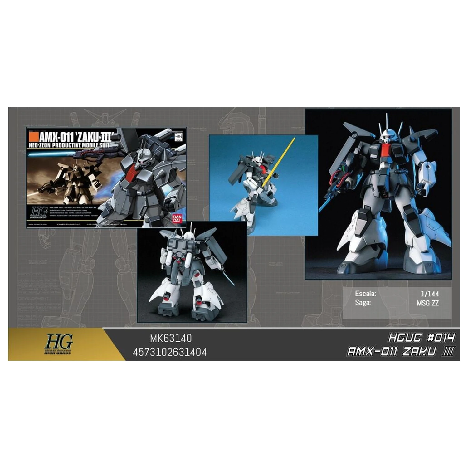 Gundam ZZ AMX-011 Zaku III Mobile Suit modell készlet HGUC 1/144 termékfotó