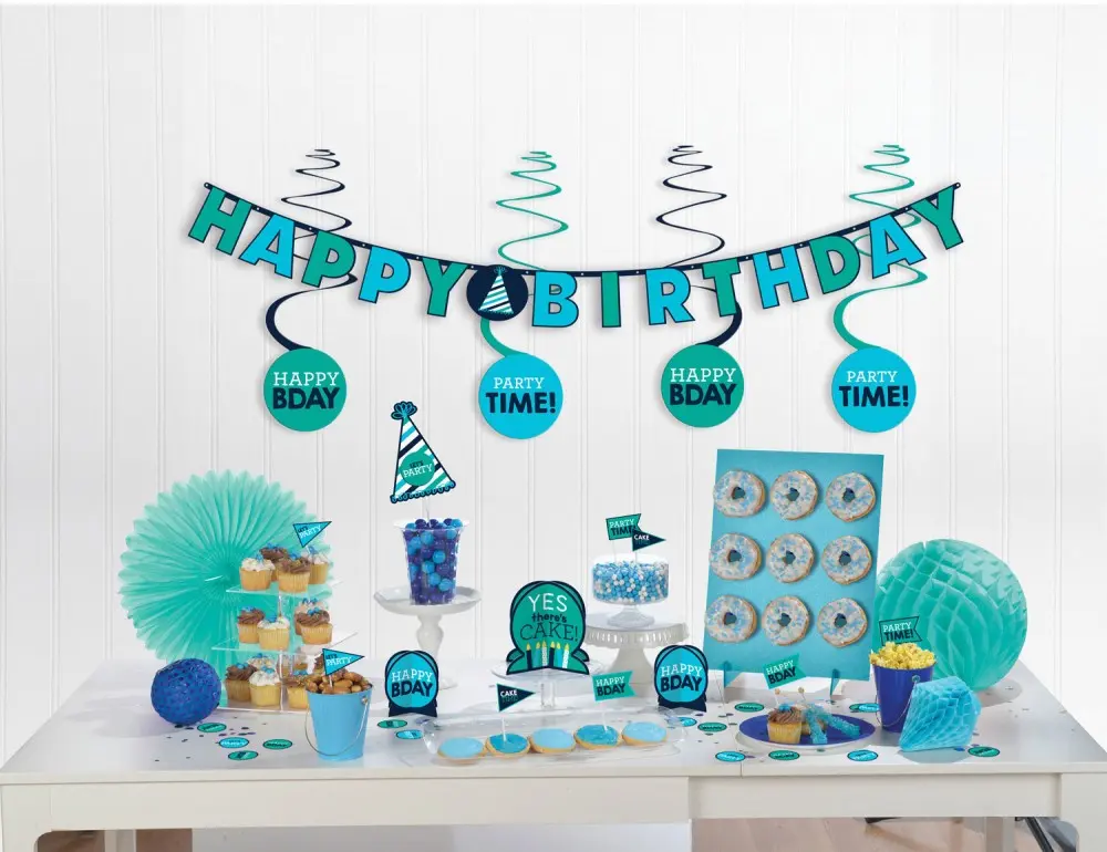 Happy Birthday Blue Mini dekorációs szett 37 db-os termékfotó