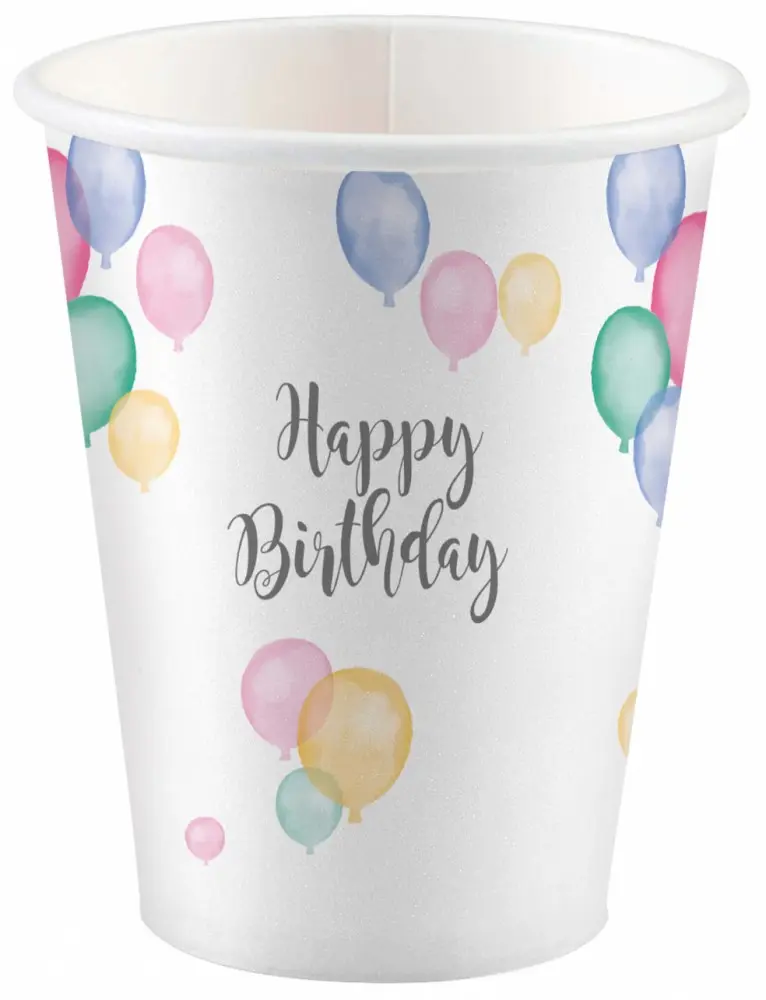 Happy Birthday papír pohár 8 db-os 250 ml termékfotó
