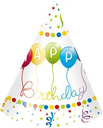 Happy Birthday Streamers Parti kalap, csákó 6 db-os termékfotó
