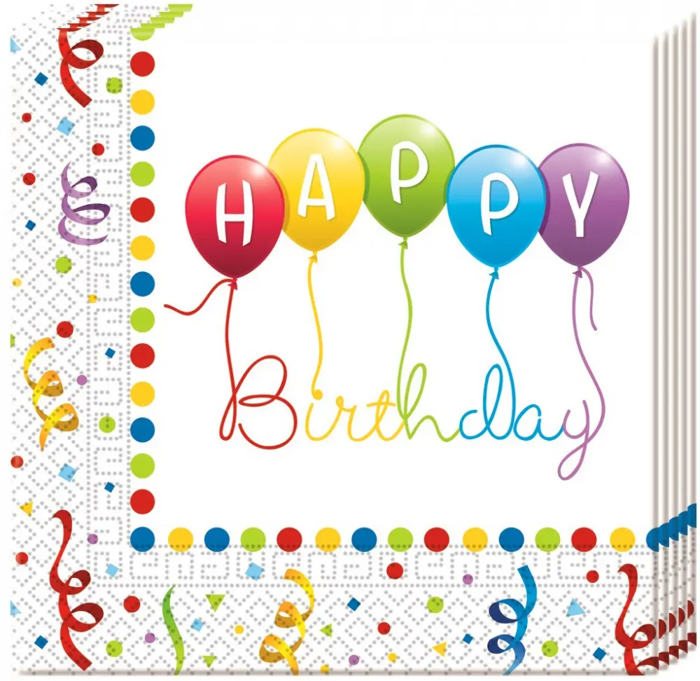 Happy Birthday Streamers szalvéta 20 db-os termékfotó