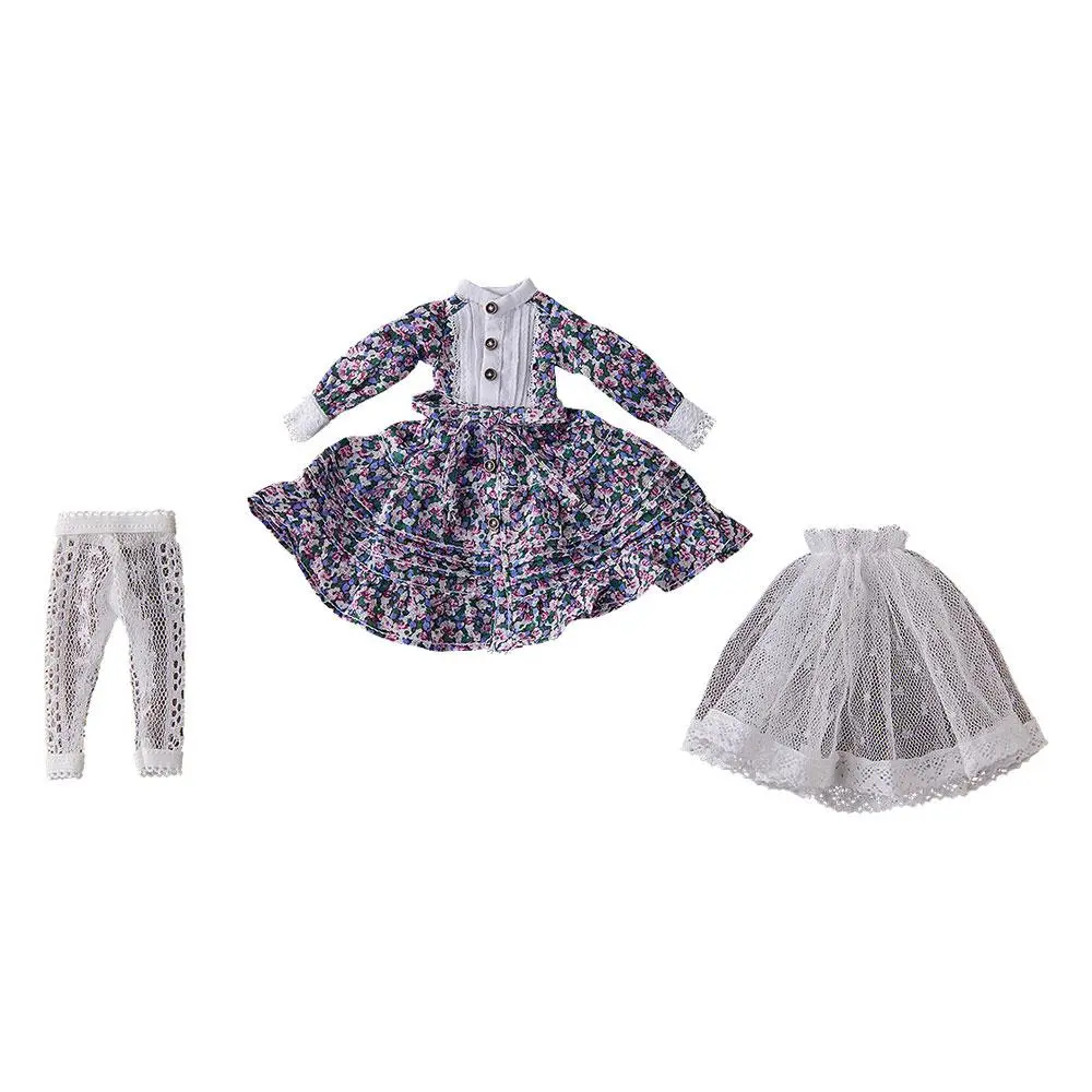 Harmonia humming Optional Parts for Harmonia humming Dolls Special Outfit Series (Flower Print Dress/Blue) Designed by SILVER BUTTERFLY termékfotó