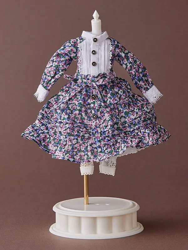 Harmonia humming Optional Parts for Harmonia humming Dolls Special Outfit Series (Flower Print Dress/Blue) Designed by SILVER BUTTERFLY termékfotó