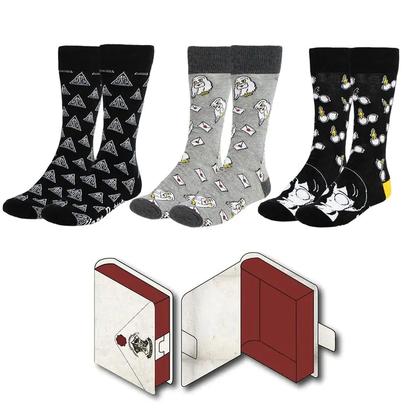 Harry Potter pack 3 adult socks termékfotó