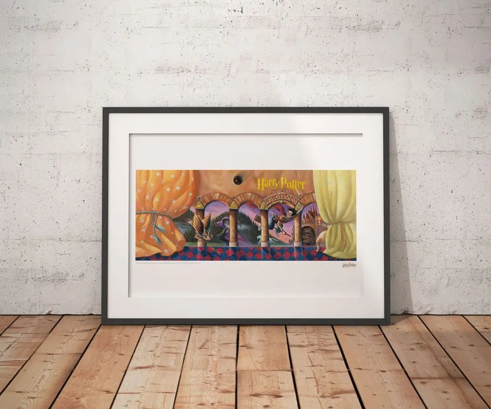 Harry Potter Art Print A Bölcsek Köve könyvborító fali dekoráció Limitált kiadás 42 x 30 cm termékfotó