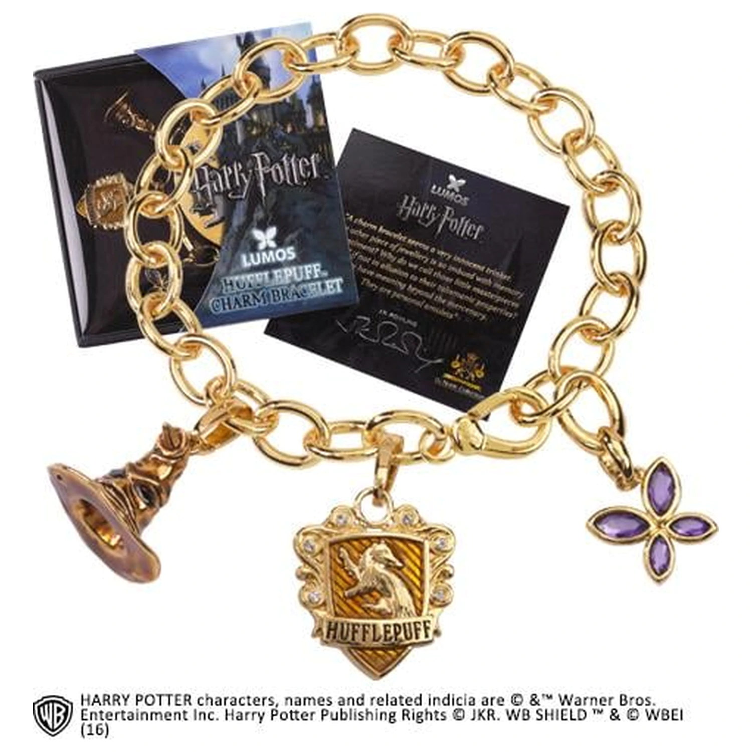 Harry Potter charm karkötő Lumos Hugrabug termékfotó