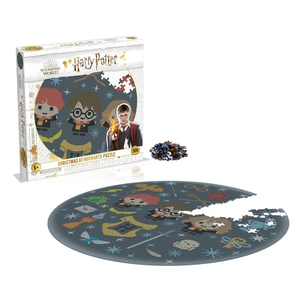 Harry Potter Christmas Jumper 3 - Christmas at Hogwarts kör alakú puzzle (500 darab) termékfotó