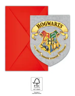 Harry Potter Hogwarts Houses Party meghívó 6 db-os FSC termékfotó