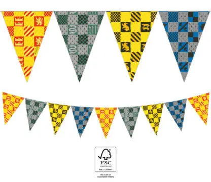 Harry Potter Hogwarts Houses zászlófüzér FSC 2,3 m termékfotó