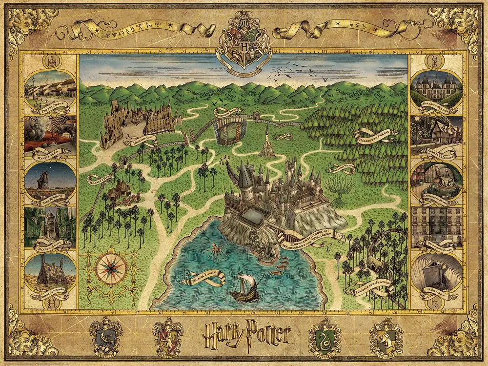 Harry Potter Hogwarts Map Puzzle (1500 darab) termékfotó